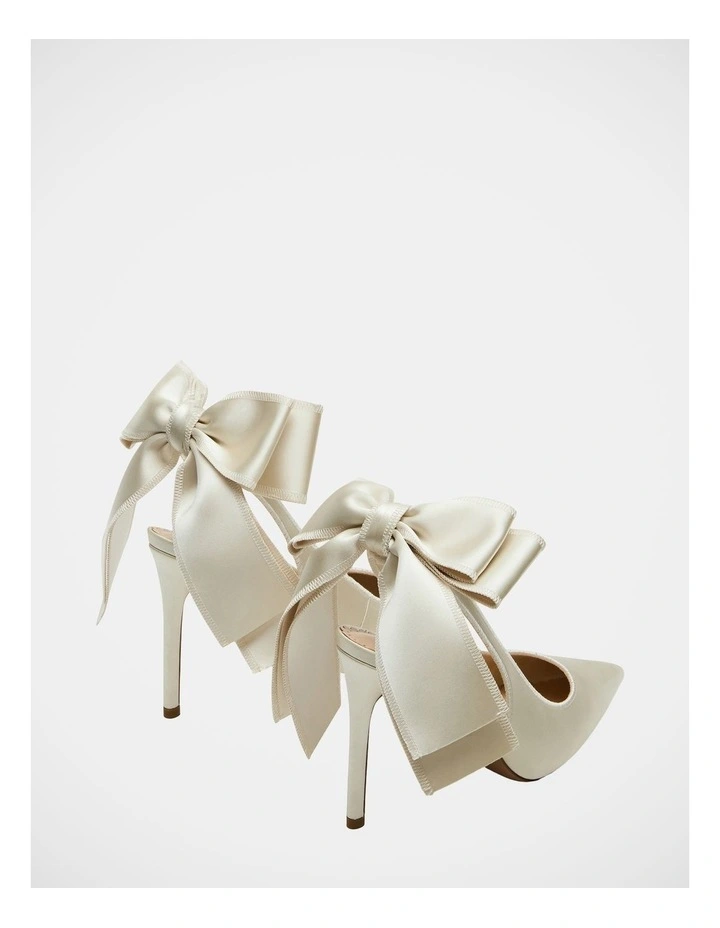 Teacup Dress Heels in Ivory Satin image 4