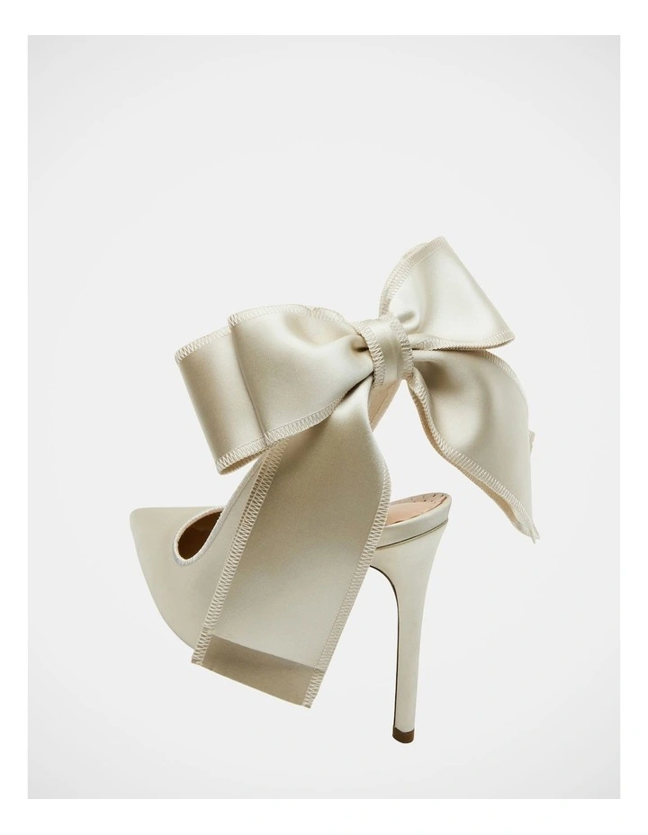 Teacup Dress Heels in Ivory Satin image 5