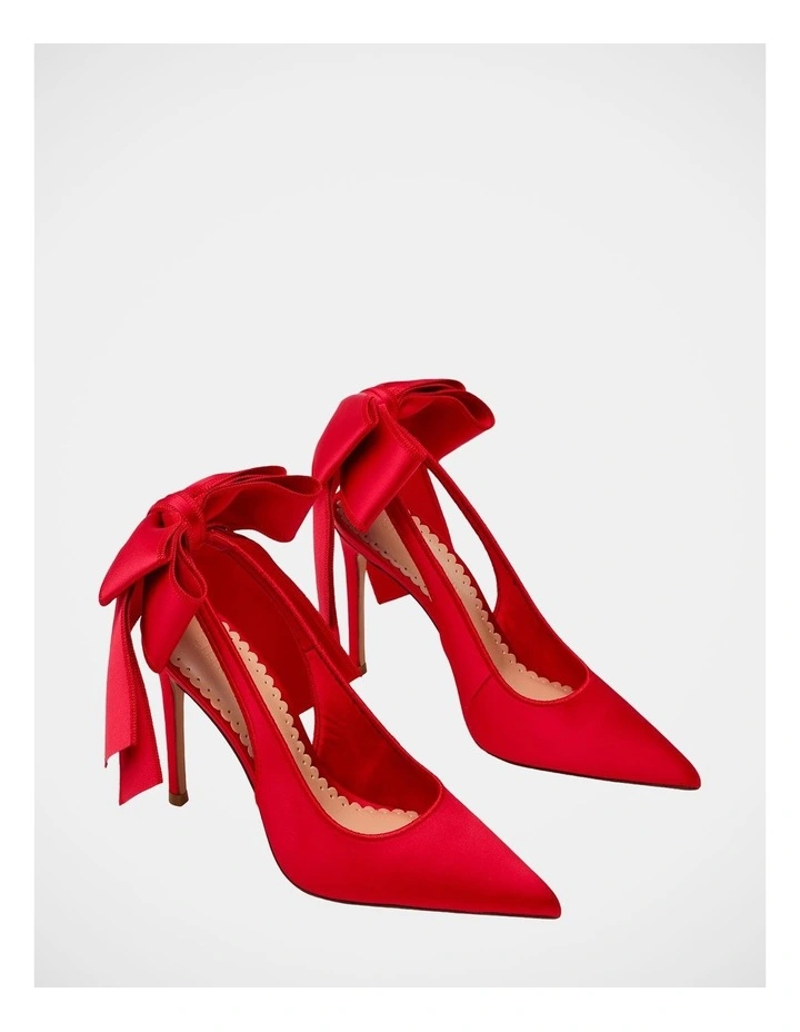 Teacup Dress Heels in Red Satin image 2