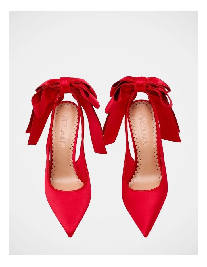Teacup Dress Heels in Red Satin image 3