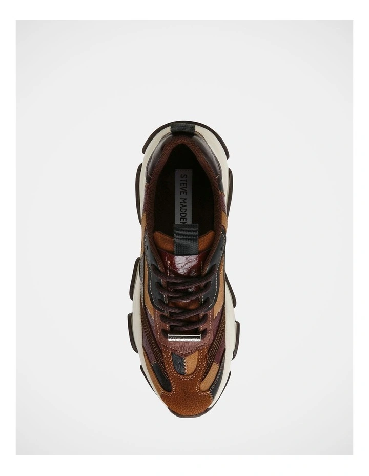 Puzzlez Sneakers in Brown Multi image 4