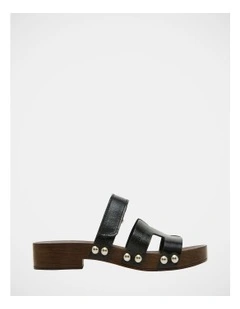 Canal Sandals in Black Patent