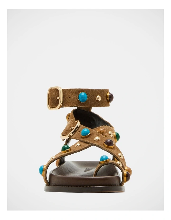 Linear Suede Sandals in Taupe image 3