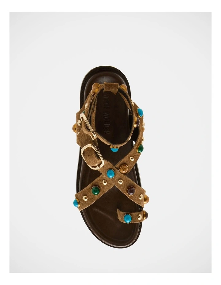 Linear Suede Sandals in Taupe image 4