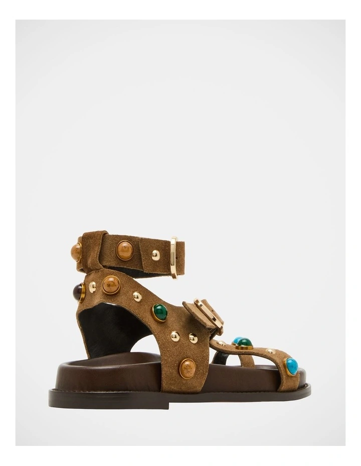 Linear Suede Sandals in Taupe image 5