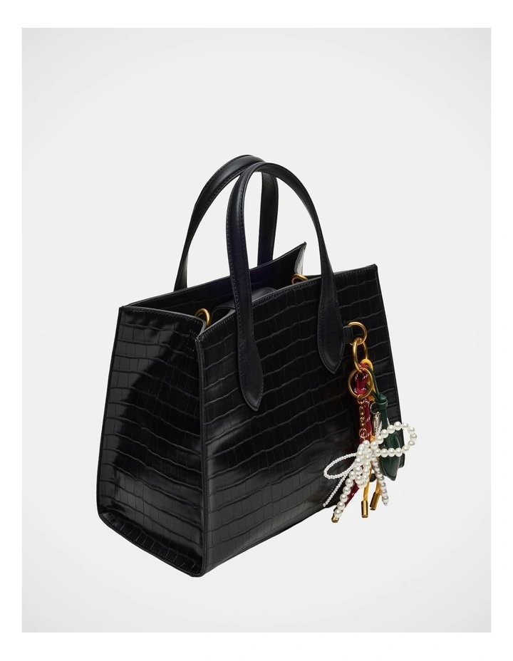 BCalleb Tote Bag in Black Croco image 2