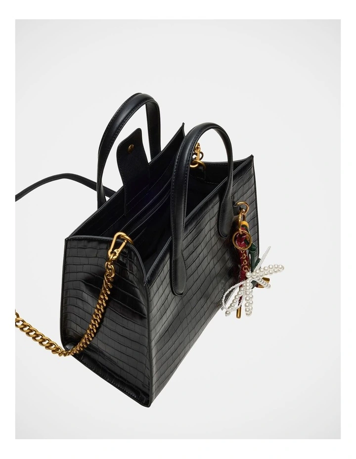 BCalleb Tote Bag in Black Croco image 5