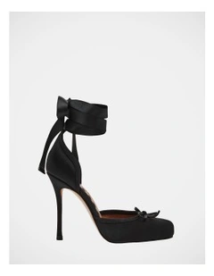 Larina Dress Heels in Black Satin