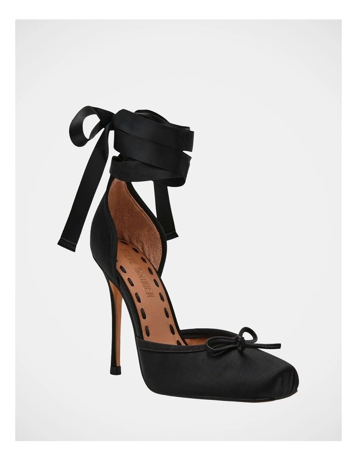 Larina Dress Heels in Black Satin image 2