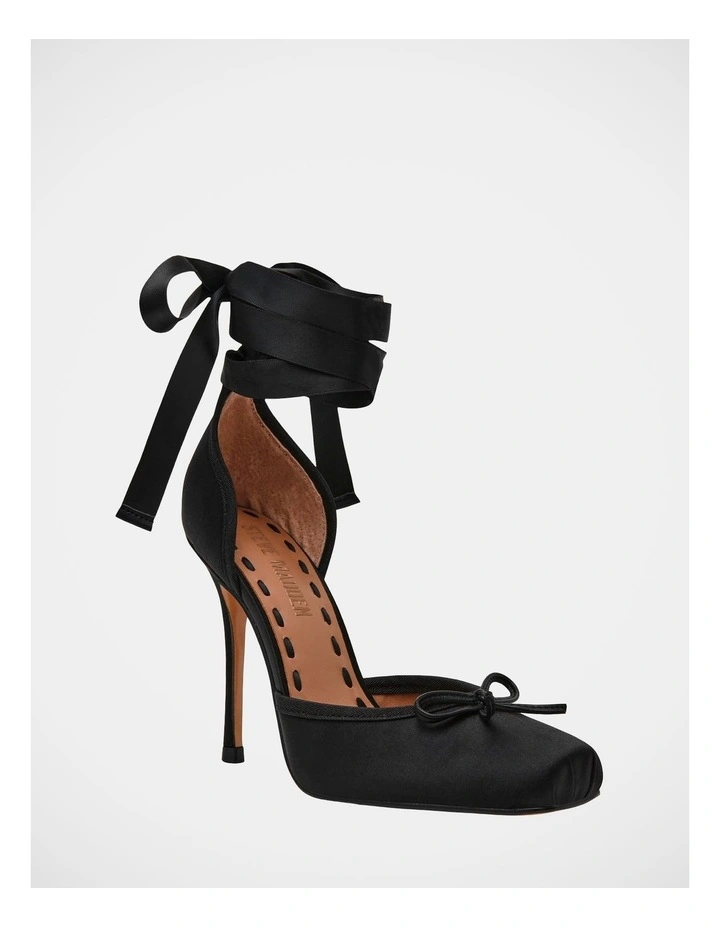 Larina Dress Heels in Black Satin image 3