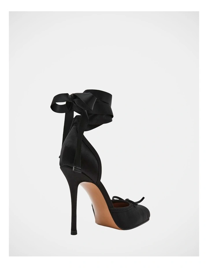 Larina Dress Heels in Black Satin image 6