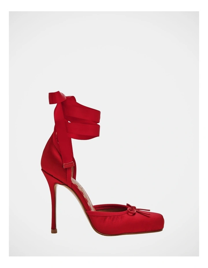 Larina Dress Heels in Red Satin image 1