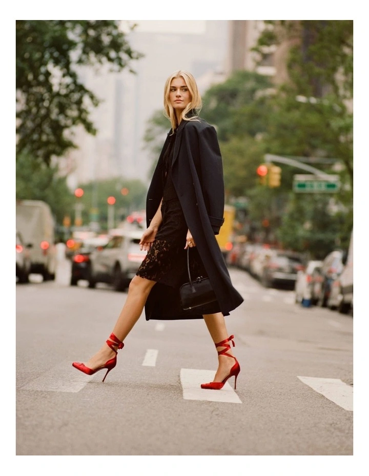 Larina Dress Heels in Red Satin image 2