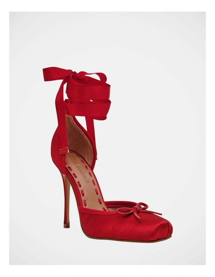 Larina Dress Heels in Red Satin image 2