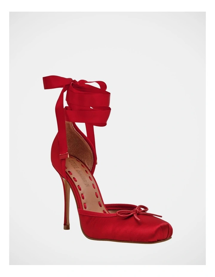 Larina Dress Heels in Red Satin image 3