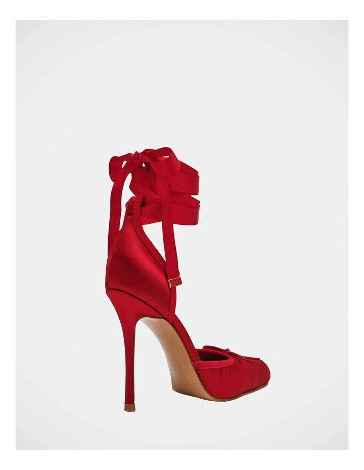 Larina Dress Heels in Red Satin image 5
