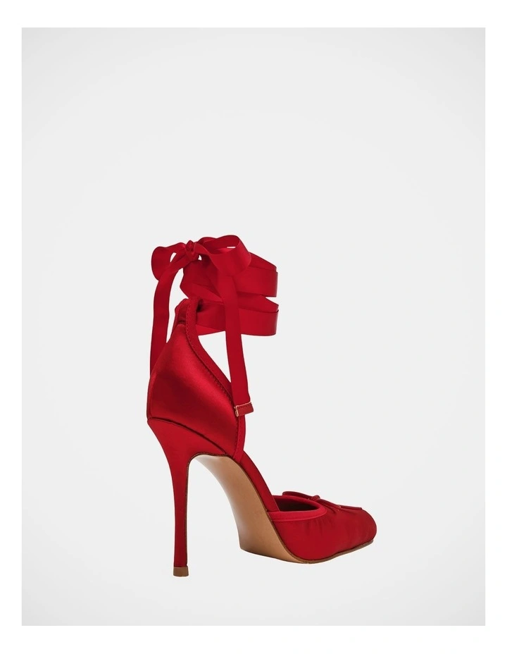 Larina Dress Heels in Red Satin image 6