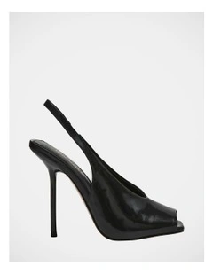 Lucian Dress Heels in Black Leather