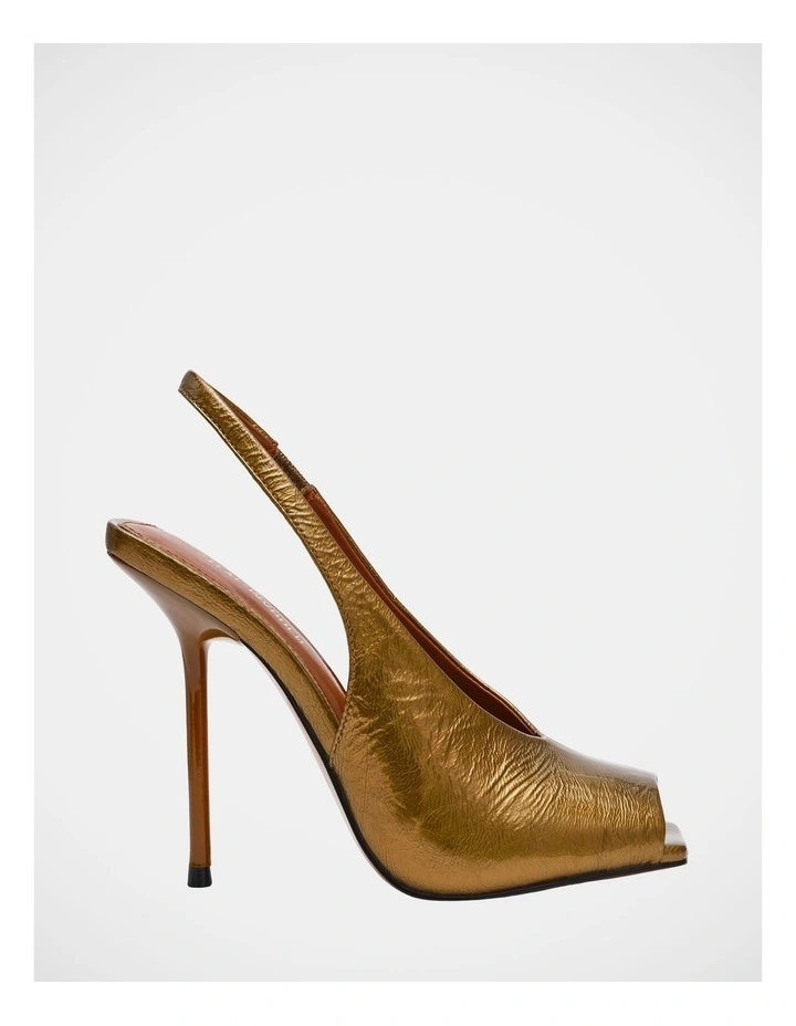 Lucian Dress Heels in Olive Crinkle Patent image 1