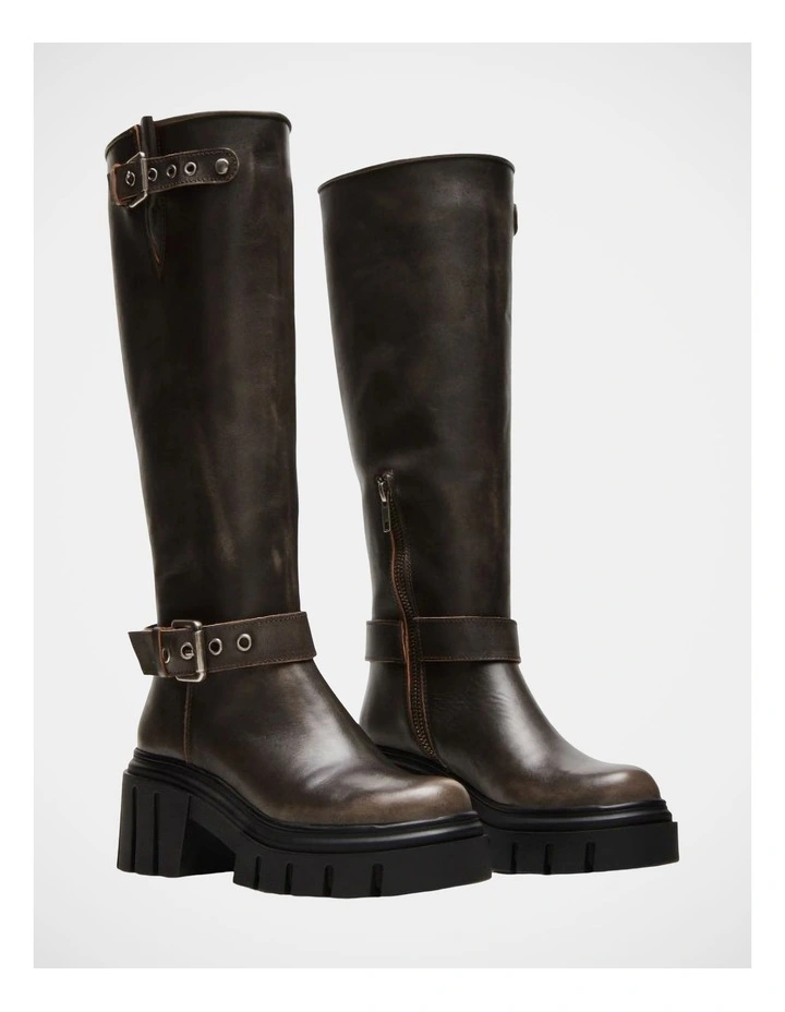 Brigade Boots in Brown Distressed image 2