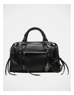 BRiggs Satchel Bag in Black/Silver