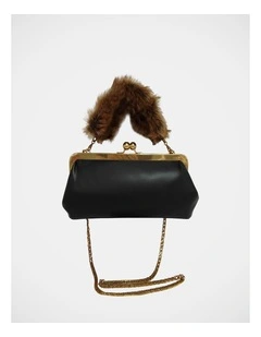 Bamira Clutch Bag in Black/Gold