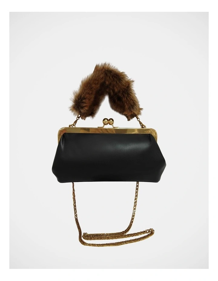 Bamira Clutch Bag in Black/Gold image 1