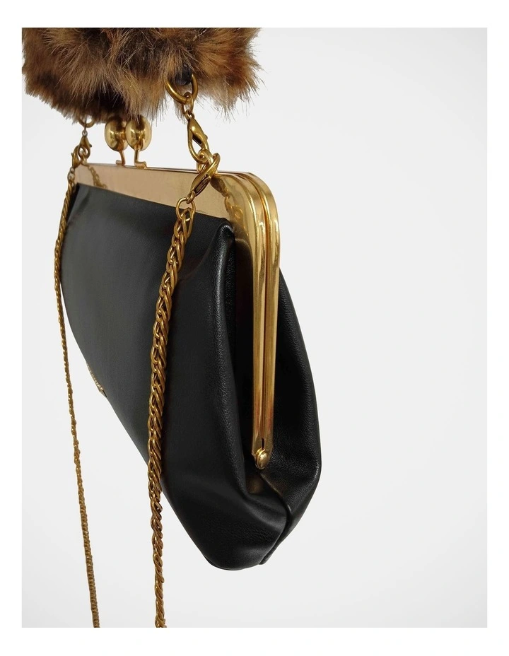 Bamira Clutch Bag in Black/Gold image 5