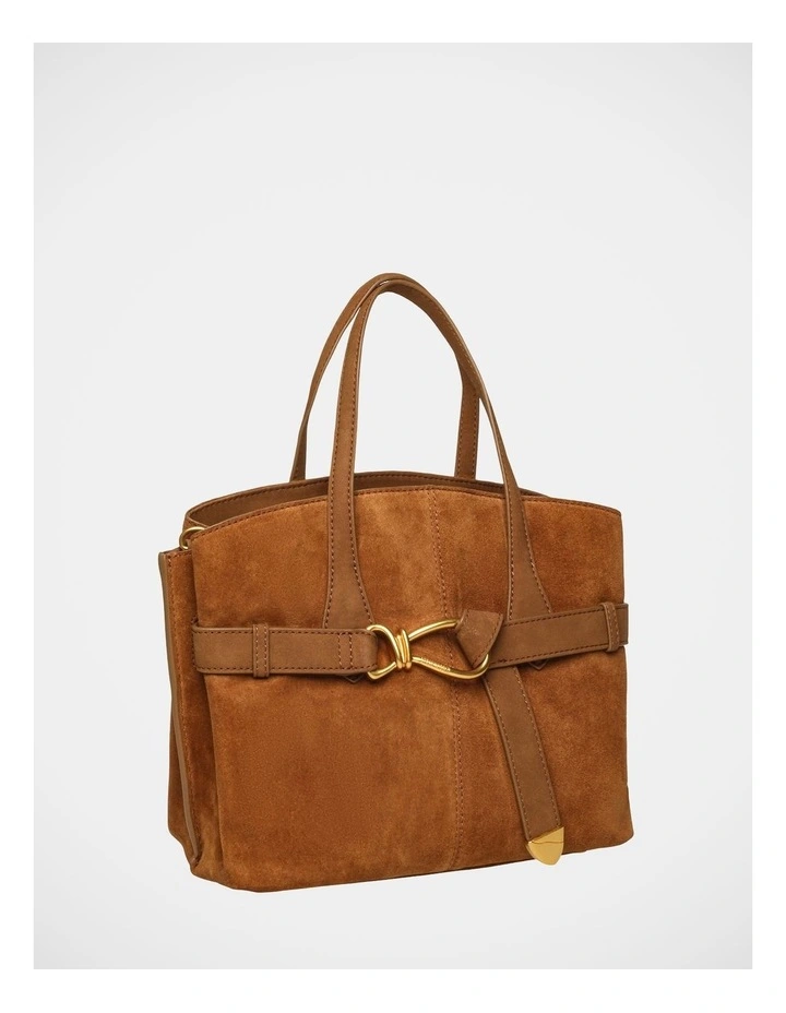 BSadee Tote Bag in Cognac/Gold image 3