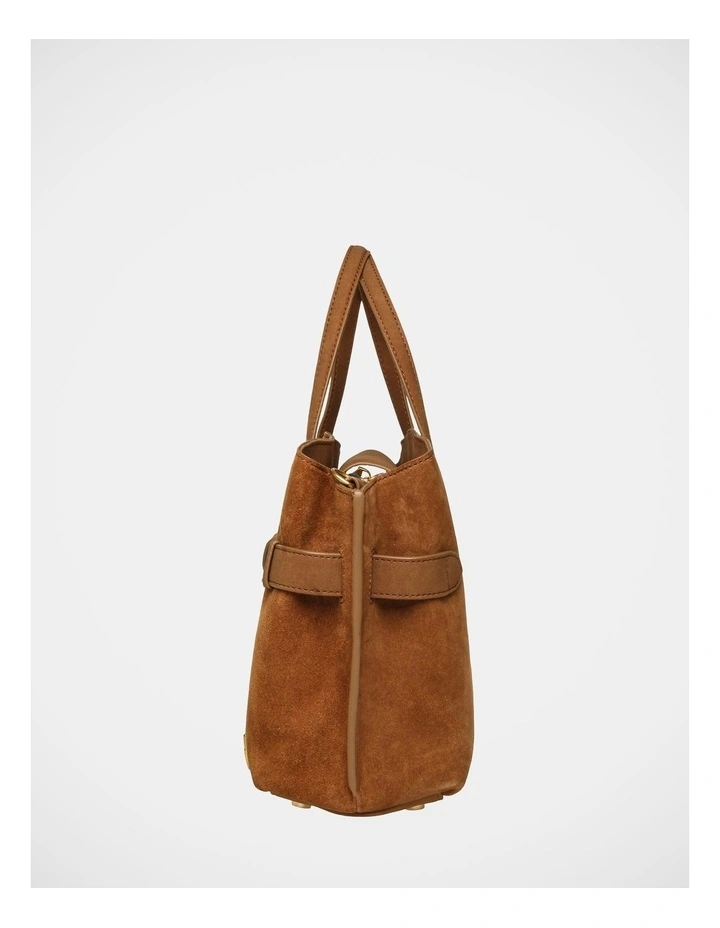 BSadee Tote Bag in Cognac/Gold image 4