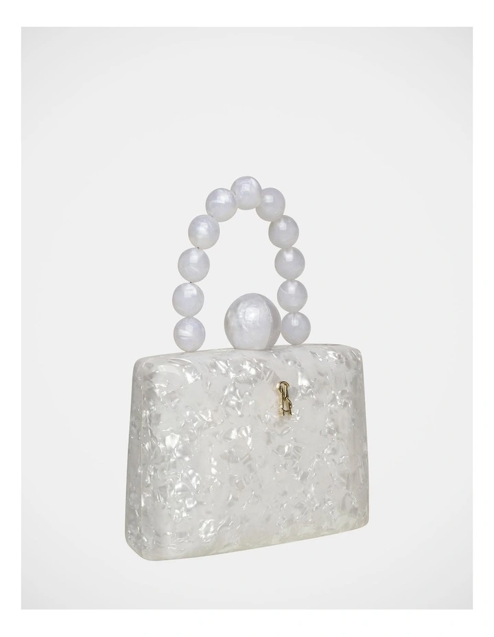 BAllure Clutch Bag in White/Gold image 3