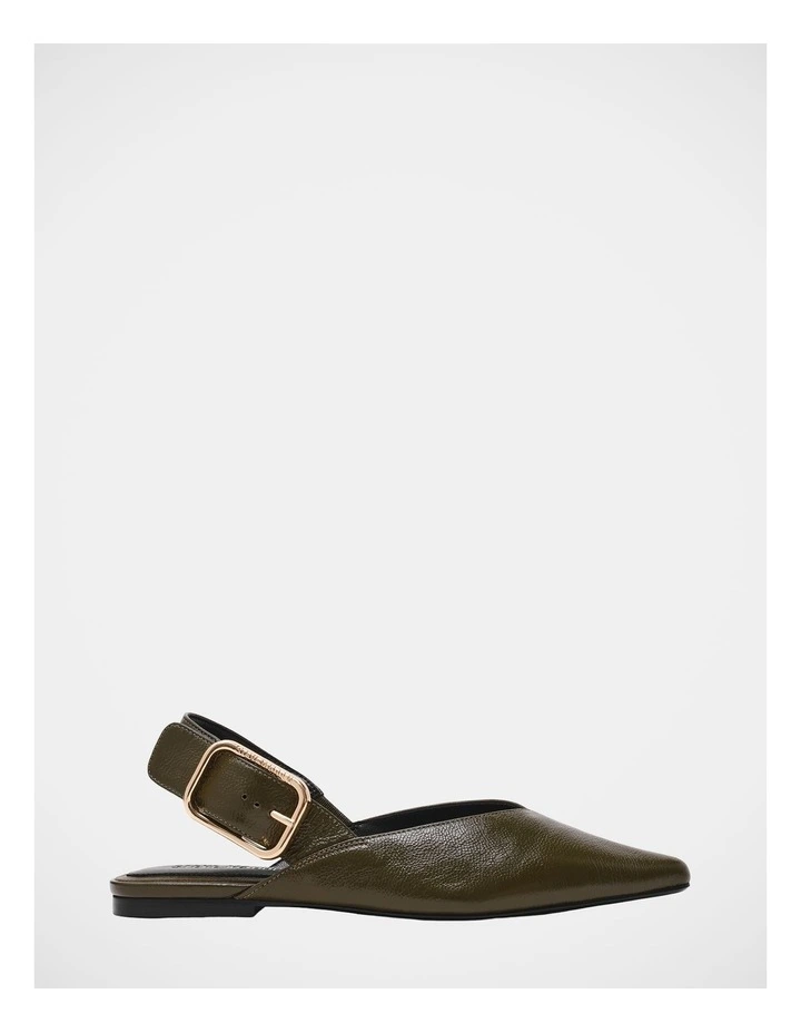 Sianna Flats in Olive Leather image 1