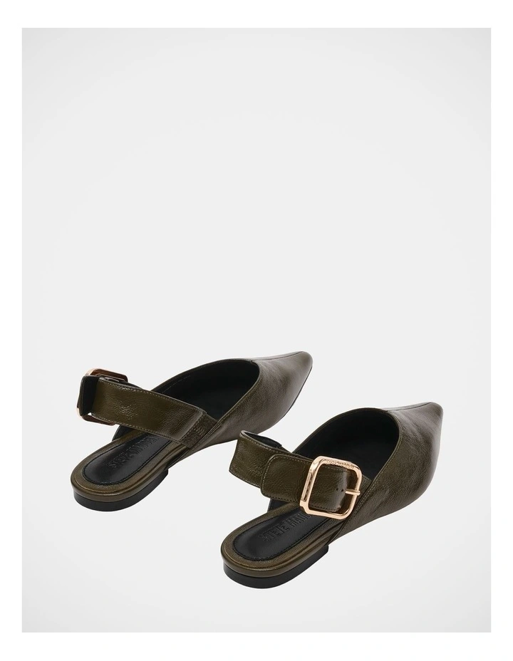 Sianna Flats in Olive Leather image 4