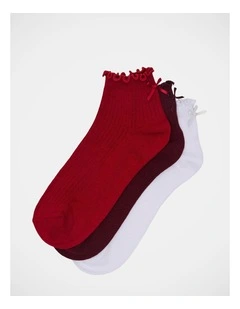 L-Melody Socks in Red Multi