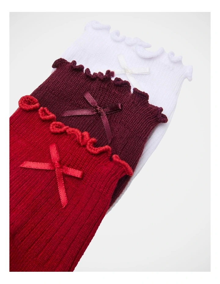 L-Melody Socks in Red Multi image 3