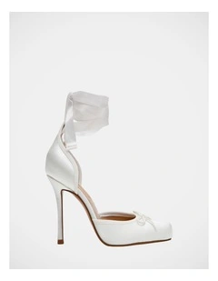 Larina Dress Heels in Ivory Satin