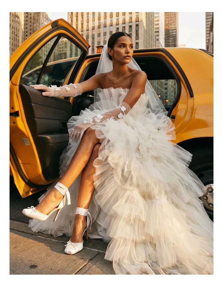 Larina Dress Heels in Ivory Satin image 2