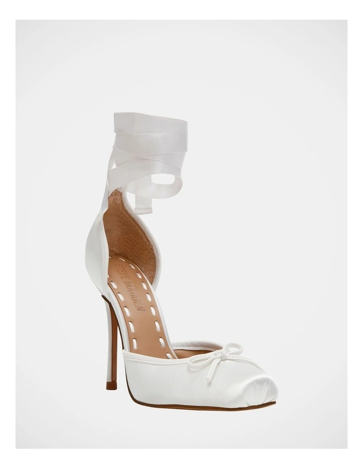 Larina Dress Heels in Ivory Satin image 3