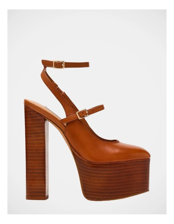 Scotlyn-Stacked Dress Heels in Tan image 1