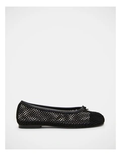 Calico-Mesh Flats in Black