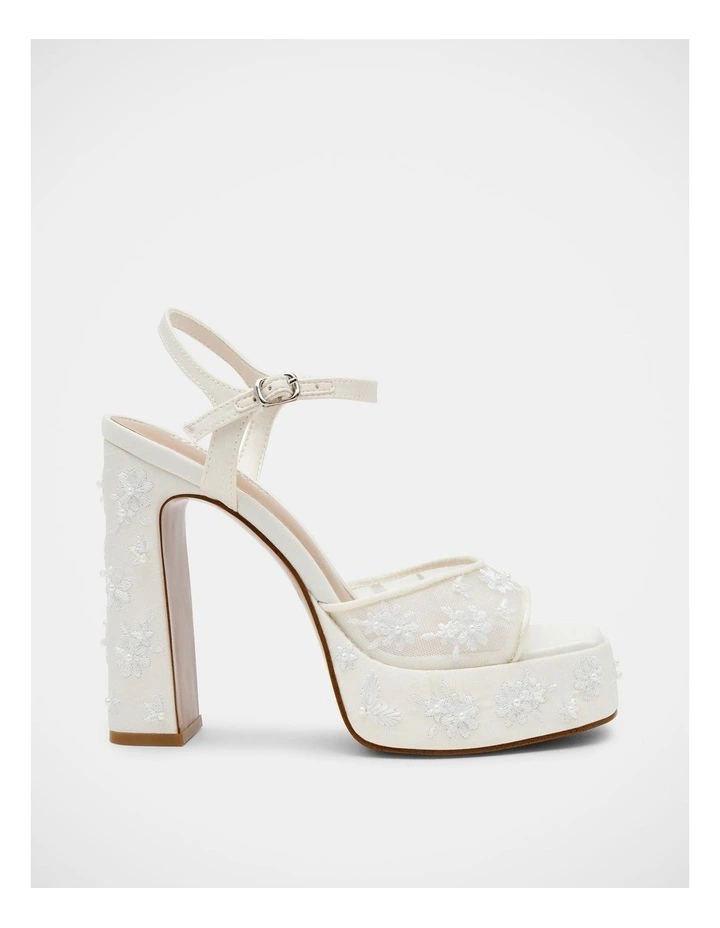 Liandra-Emb Dress Heels in White image 1