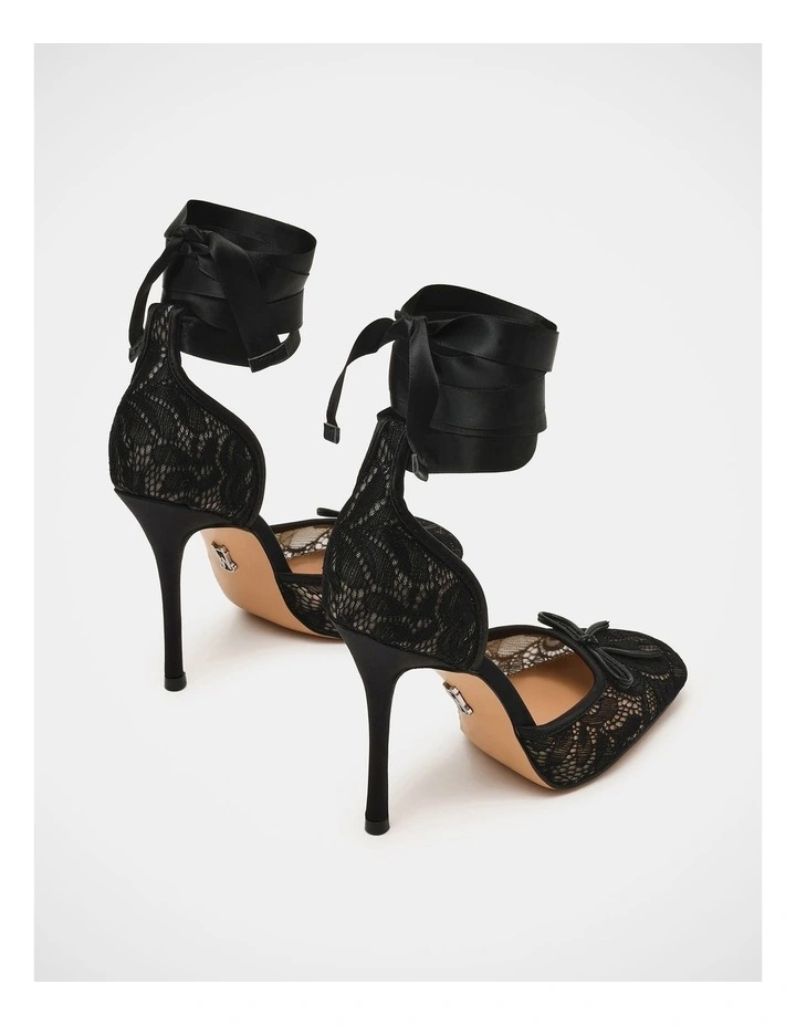 Larina Dress Heels in Black Lace image 4
