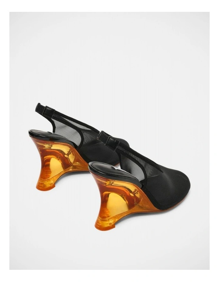 Dyra Wedge Heels in Black/Gold image 4