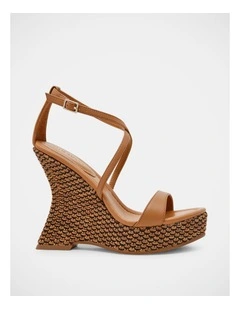 Caliana Wedge Heels in Tan Multi