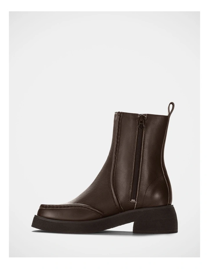 Effery Zip Boots in Brown Combi image 3