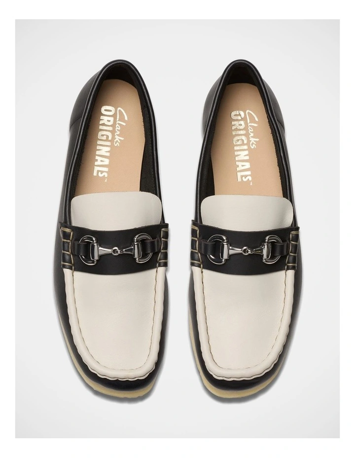 Wallabee Loafer in Black/White image 6