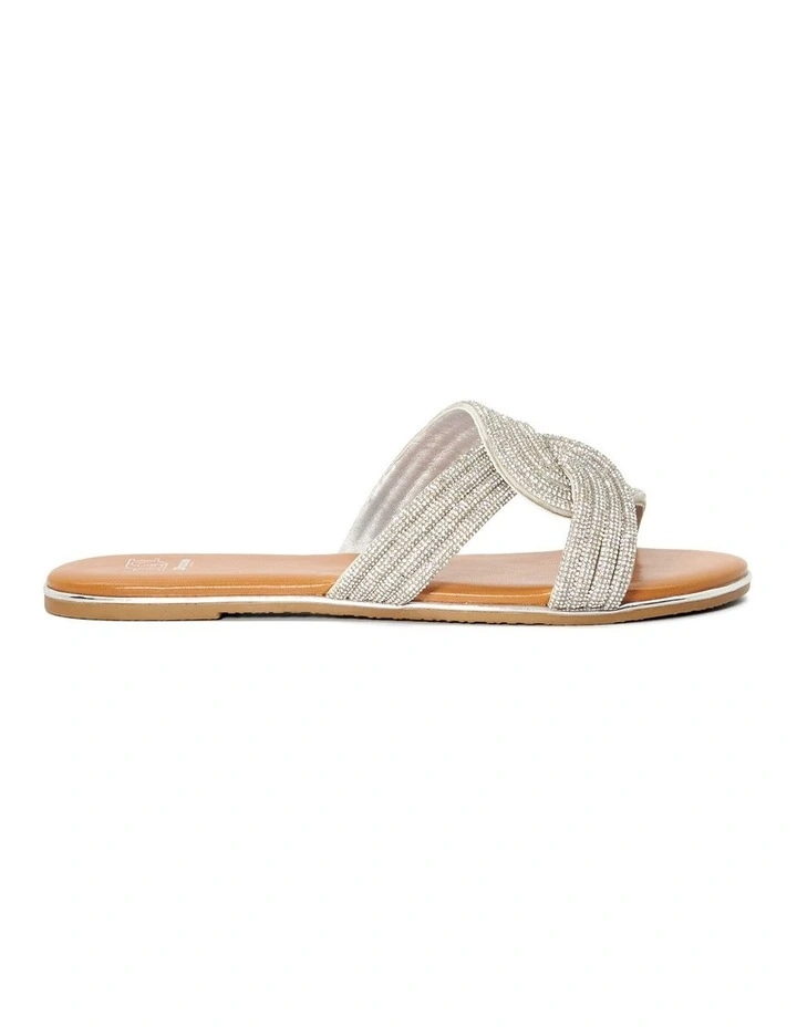 Lovey Flat Sandal in Silver image 1