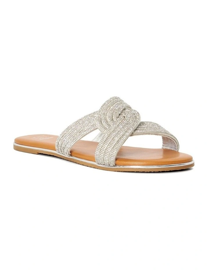Lovey Flat Sandal in Silver image 2