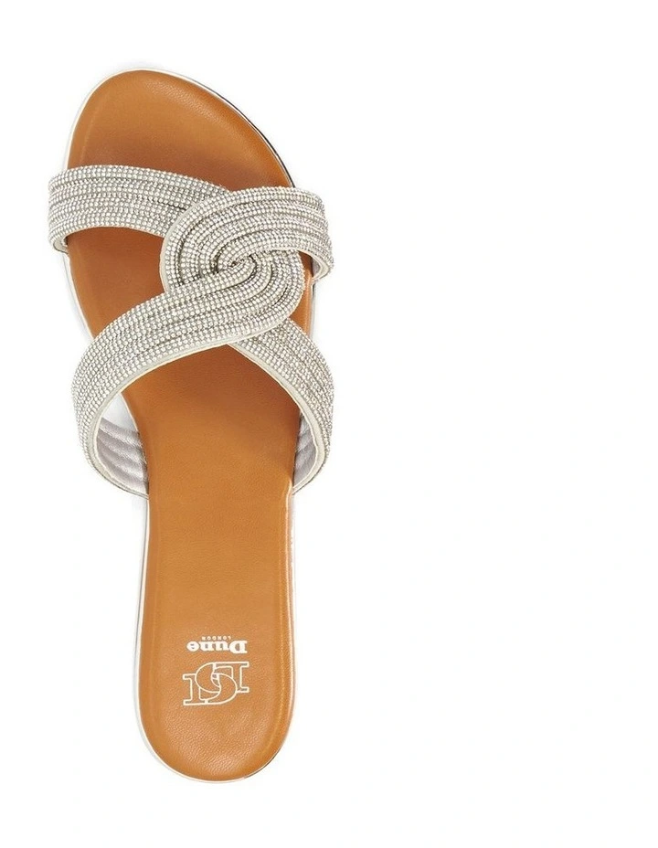 Lovey Flat Sandal in Silver image 3