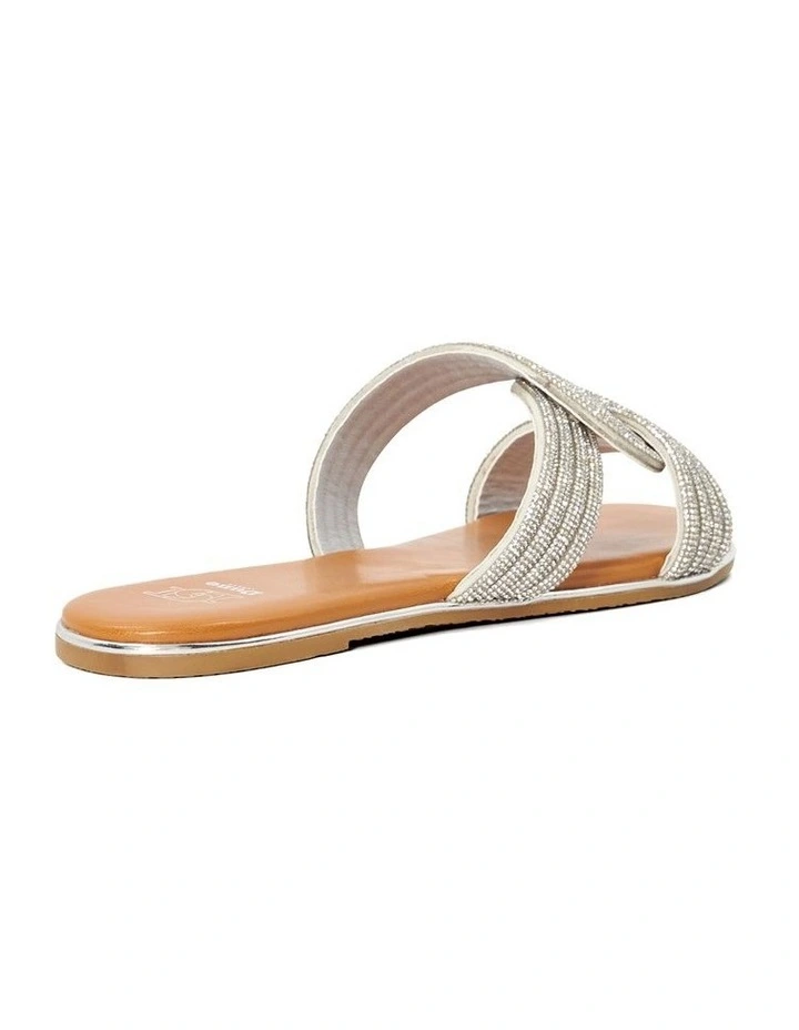 Lovey Flat Sandal in Silver image 4
